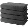Ôhm Set di 4 Asciugamani Bagno 70x140 cm | Grande Telo da Doccia e Bagno | 100% Cotone | Spugna Morbido e Assorbente | 500g/m2 | Hotel e B&B | Oeko-TEX | Ôhm | Grigio