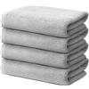 Ôhm Set di 4 Asciugamani Viso 50x100 cm | Piccoli Teli de Doccia per Ospiti e Mani | 100% Cotone | Spugna Morbido e Assorbente | 500g/m2 | Hotel e B&B | Oeko-TEX Grigio chiaro