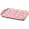 Zeal Vassoio in melamina con manici e bordi rialzati, a pois, 30 x 21 cm, rosa