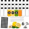 Gucass Set di 24 Bottiglie Vetro 60ml(2oz), Bottigli per Liquori Mini, Riutilizzabile Bottigliette Trasparenti con Tappi a Vite e Imbuto, Mini Contenitori per Succo Zenzero Shot Whisky Campioni