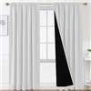 BellaHills 100% Tende per Interni 2 Pezzi 132Lx240A cm, Tenda Oscurante da Interno Tende Cameretta Bambini Termiche Camera da Letto, Bianco Grigiastro