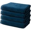 Ôhm Set di 4 Asciugamani Viso 50x100 cm | Piccoli Teli de Doccia per Ospiti e Mani | 100% Cotone | Spugna Morbido e Assorbente | 500g/m2 | Hotel e B&B | Oeko-TEX | Ôhm | Blu scuro