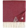 Linen & Cotton Plaid di Lusso Classico e Senza Tempo, Coperta Morbida Leggera con Frange Diamond - 100% Lana Merinos Superfine, Bordeaux Rosso (140 x 200 cm) Per Camera da Letto Copridivano Singolo