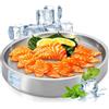 Fatiya Vassoio da portata in acciaio inox, 28 cm, colore argento, freddo con camera di ghiaccio, ciotola da portata con gelato, ciotola refrigerata per feste, frutta, cibo, buffet (28 cm)