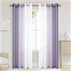 XWZO - Tende con occhielli, tende trasparenti in voile con sfumature, tenda ombre per camera da letto e soggiorno, 260 cm x 140 cm (altezza x larghezza), colore: lilla