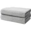 Ôhm Set di 2 Asciugamani Bagno 70x140 cm | Grande Telo da Doccia e Bagno | 100% Cotone | Spugna Morbido e Assorbente | 500g/m2 | Hotel e B&B | Oeko-TEX | Ôhm | Grigio chiaro