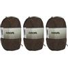 Hanselhome 100% cotone Cotofil perfetto per fai da te e tessitura a mano (colore cioccolato 100 g, ca. 250 metri Set di 3 pezzi)