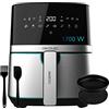 Cecotec Friggitrice ad Aria calda 5.5 L Cecofry Full Inox Pro 5500 con Accessori. 1700 W, Compatta e Digitale, Dietetica in Acciaio inox, senza Olio, Tecnologia PerfectCook, Termostato