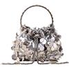GreatRise Borsa a tracolla da donna con paillette, elegante borsa da sera, piccola borsa a catena, borsa da sera, pochette alla moda, per matrimoni, serate, feste, tempo libero, argento