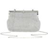 Stellazeta - Pochette Donna Elegante Argento, Borsa piccola da cerimonia con tracolla catena, Borsetta Elegante Clutch da tenere in mano