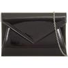 A2ZUKFASHION Pochette da donna in pelle verniciata, design a busta, con catena a tracolla lucida, A2ZUK, Nero