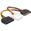 CABLEPELADO Cavo di Alimentazione SATA Maschio-Femmina e Molex 4 Pin Femmina | 15PM a 15PM e MOLEX 4PM | 18AWG | Per HDD, SSD, CD-ROM | 15 cm