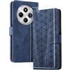 binandteam Cover a Libro per Xiaomi Redmi 14C 4G / Redmi A4 5G (6.88) con Vetro Temperato,Custodia in Pelle PU Magnetica Flip Porta Carte Wallet Supporto Portafoglio Case - Blu