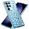 ATISIJIE leopard Cover per Samsung Galaxy S22 Ultra,Fashion Ragazza Cover Antiurto Bumper Ultra Sottile Silicone Cover per Samsung Galaxy S22 Ultra-blu