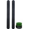 ZRZ Protezione per racchetta da paddle nera, confezione da due protezioni + Overgrip Wilson - Protezione per racchetta da paddle nera con finitura ruvida per una maggiore protezione 35 x 370 mm