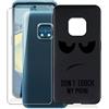 DYSu Cover + Vetro Temperato per Nokia XR20 (6.67 Pollici), Silicone Protettivo Custodie TPU Black Morbido Case e 9H Glass Alta qualità - DUO5
