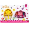 Decora 0255062 Set 2 Tagliapasta Pulcino E Uova Con Festone In Plastica, Il Kit Ideale per Creare Decorazioni in Pasta di Zucchero o di Gomma, Made in Italy, Design originale. Confezione da 2 pezzi.