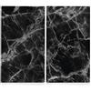 Zeller 26314 Coprifornello/taglieri Marmo, 2 Pezzi Set, Fornelli, Vetro, Nero, 30 x 52 x 1 cm, 2 unità