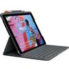 Logitech Slim Folio per iPad (7ª, 8ª e 9ª generazione) Custodia con tastiera wireless integrata, Layout Francese ‎AZERTY - Grafite