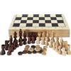 Aquamarine Games - Scacchi, Dama Backgammon, con confezione portatile in legno, 2 giocatori