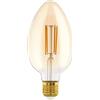 Eglo LED E27 dimmerabile, lampadina vintage ambra di dimensioni medie, retrò a forma di candela, 4,5 Watt (equivalente a 40 Watt), 470 Lumen, bianco caldo, 2200k, B80, Ø 8 cm