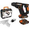 Worx WX394.6 H3 Tassellatore pneumatico/trapano/avvitatore, 3 in 1 -1,5 j-20V con 2 batterie da 2.0Ah