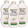 Garnier Body Sensitive, confezione da 3 pezzi, latte lenitivo con latte d'avena, 3 x 400 ml