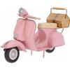 Poli Modellino di Vespa rosa vintage anni 60 in metallo moto Scooter con portabagagli