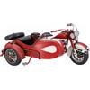 Modellino in metallo di moto con sidecar vintage 1/8 sopramobile da collezione
