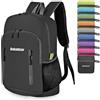 Bekahizar Zaino da 20 l, ultra leggero, pieghevole, per escursioni, impermeabile, piccolo zaino da viaggio per uomini, donne, bambini, sport all'aria aperta, viaggi, arrampicata, Nero , 42*32*17.5cm
