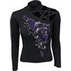Spiral Cobra Rose Donna Maglia Maniche Lunghe Nero XL 100% Cotone Regular