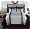 lazzaro home feel the difference Lazzaro Set copripiumino per letto singolo e 1 federa, facile da pulire, 135 x 200 cm, nero/bianco/grigio
