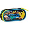 Seven Pokémon Portapenne Scuola Round Plus, Nero, Astuccio Ovale Con Elastici e Tasca Per Penne, Matite e Accessori, Scuola Elementare, Bambino