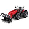 Burago Bburago Trattore 8740S MASSEY FERGUSSON in pressofusione con caricatore frontale funzionante e grabber - Replica giocattolo da collezione in scala 1:50, rosso