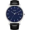 BUREI Orologio da uomo moderno minimalista Orologio da uomo elegante con quadrante grande classico con cinturino in pelle