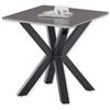 Stella Trading JANIN Mini Salotto Quadrato, Grigio - Moderno tavolino da Soggiorno con Piano in Ceramica e Struttura in Metallo, 55 x 55 x 55 cm