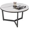 Stella Trading Harper Salotto Rotondo, Bianco - Moderno tavolino da Soggiorno con Piano in Ceramica e Struttura in Metallo