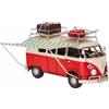 Poli Modellino in latta di bus vintage VW sopramobile da collezione ornamento casa