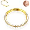 BodyBonita Piercing Naso Cerchio con CZ su Tre Lati - Acciaio Chirurgico 316L 16G Conch Piercing Trago Helix Orecchino Septum Piercing Nostril Cartilage Setto Piercing Naso Anello Oro 14K 8mm