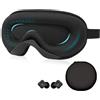 Elfinfi Mascherina Occhi per Dormire + Tappi Orecchie Dormire Antirumore, Comfort Professionale 3D Riutilizzabile Copri Occhi per Adatto per Chi Dorme di Lato, 50dB Tappi Orecchie