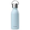 Qwetch - Borraccia Termica Inox Active 350 ml Blu Pastello - Bottiglia Termica Piccola in Acciaio Inox Riciclato 90% - Thermos Caffè 12h Caldo / 24h Freddo - Senza Perdite, Con Ansa Ergonomica