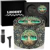 LHOEST Grande Grinder 63 MM Macinaspezie Manuale Metallo Grinder con 40 Denti Macinaspezie 4 Strati Grinder Albero Progetto con Raschietto e Spazzola in Plastica per Spezie Cucina