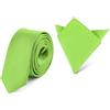 Ladeheid Set Cravatta Slim e Fazzoletto Taschino Uomo SP/P (150cm x 5cm, 22cm x 22cm, Verde Chiaro)