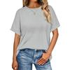 Wayleb Top Donna Casual Oversize con Maniche Corte e Scollo Rotondo - Comfort Elegante per Uscite Informali e Tempo Libero - Grigio S