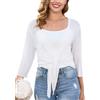 Sopesil Coprispalle Donna Elegante Estivo Bolero Donna Maniche 3/4 Cardigan Corto Casual Trasparente Leggero per Matrimonio Cerimonia Festiva,M,Bianco