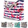 Genovega Borsa da Spiaggia in Tela Grande - Borse in Tessuto da Mare Donna, XXL Shopper Tracolla per Viaggio, Shopping, Beach Tote Bag con Chiusura Fibbia Magnetica, Flamingo Tropicale