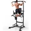 Dskeuzeew Power Tower Dip Station, Fitness Strength Station con barra per trazioni, Power Tower multifunzione per allenamento della forza in palestra domestica, caricabile 330LBS, Nero