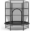 LIFERUN Trampolino Elastico per Bambini,Tappeto Elastico Bambini Ø140 cm,Trampolino Elastico Bambino Interno con Rete Sicurezza,Trampolino Giardino per Giocare e Esercizio,Fino 50 kg,per Regali Bambini (Nero)