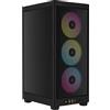 Corsair iCUE 2000D RGB AIRFLOW Mini-ITX PC Case - Mini-ITX Form-Factor - Pannelli in rete d'acciaio - Supporto GPU a tre slot - 3 ventole AF120 RGB SLIM incluse - Controller Nodo di illuminazione iCUE