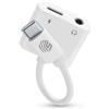 Music Sound - Music & Charge Usb-c/Jack 3.5mm - Adattatore Aux Split - Carica il tuo smartphone e ascolta la tua musica preferita - Carica 60W - Bianco
